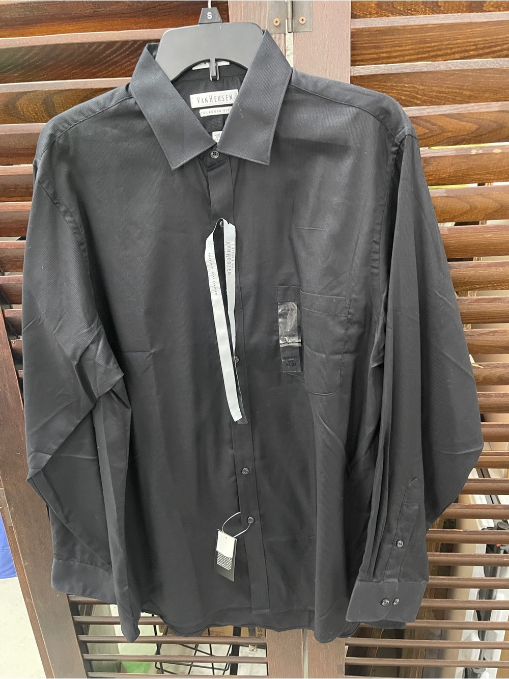 Van Heusen Men’s Black Long Sleeve Dress Shirt
